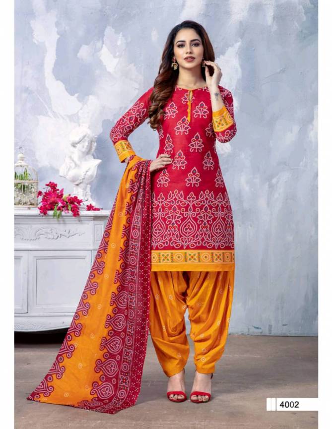 Meenaxi Chunari Special 4 Regular Wear Cotton Printed  Bandhani Dress Material